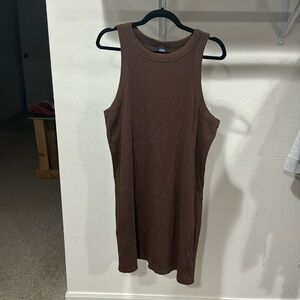 Old Navy Brown ribbed fitted dress